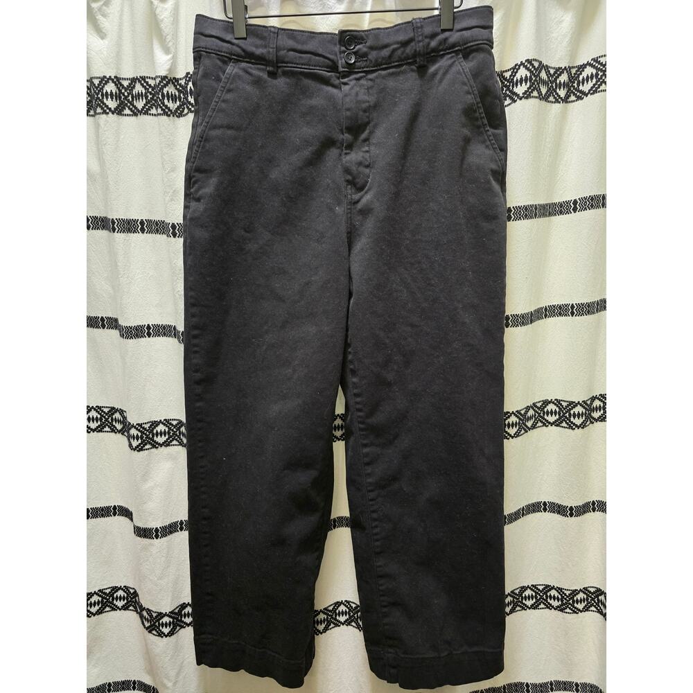 Everlane black wide leg jeans denim dressy pants with pockets stretch size 12